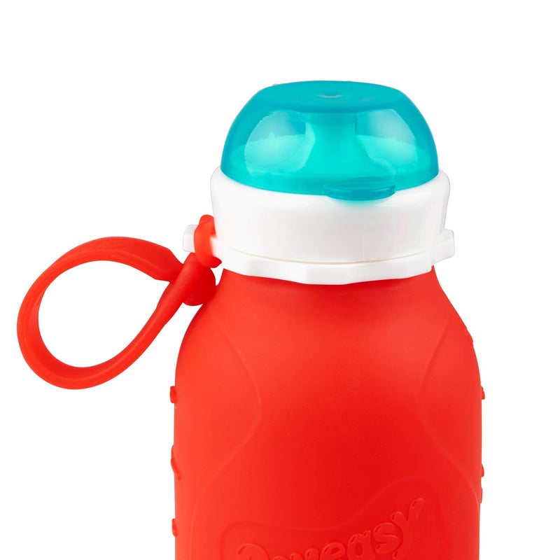 Squeasy Snacker Red 16 oz Squeasy Snacker Spill Proof Silicone Reusable Food Pouch - for Both Soft Foods and Liquids - Water, Apple Sauce, Yogurt, Smoothies, Baby Food - Dishwasher Safe - Image 3